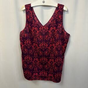 CAbi Red and Purple Floral Blouse